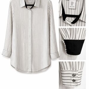 Rachel Zoe Black and White Striped Blouse